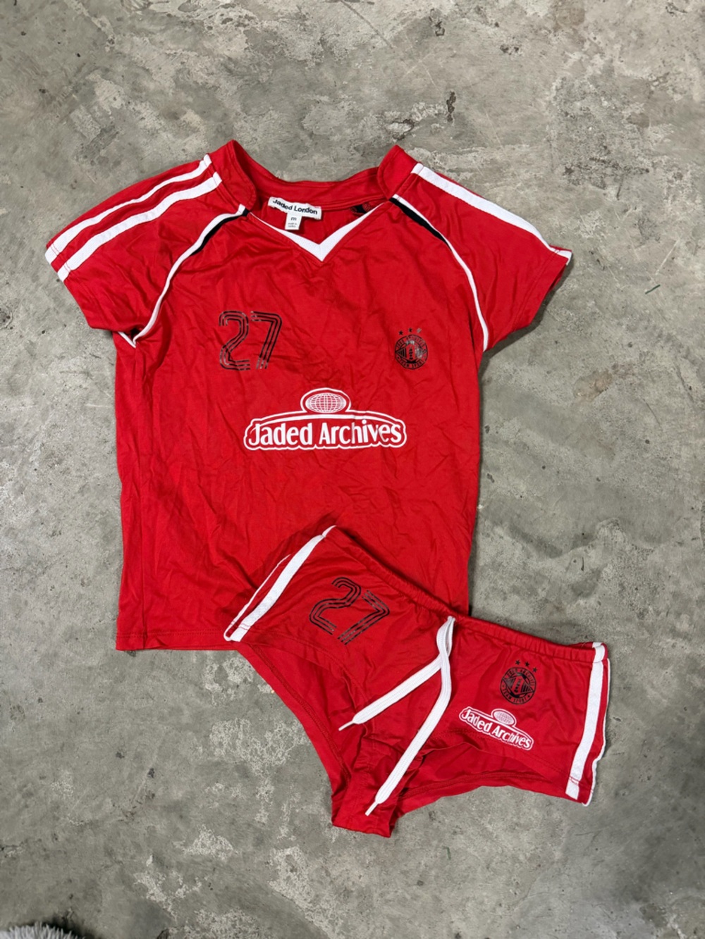Jaded London Red Soccer Jersey Set